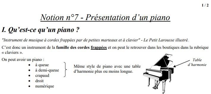 Presentation piano